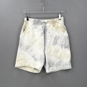 ZARA Tie Dye Sweat shorts Mens Small White Gray Olive Green Pull on Casual